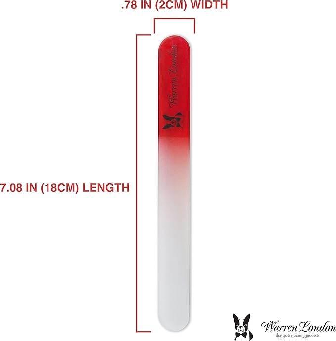 Warren London Glass Dog Nail File for Dogs- Sandblasted Glass Dog Nail Filer for Dogs- Best Dog File for Nails in Dog Claw Care
