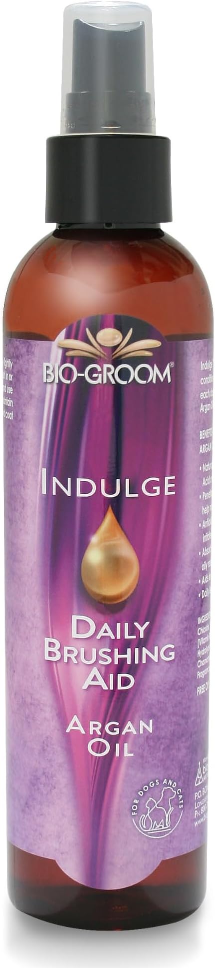 Bio-groom Indulge Argan Oil Dog Conditioner  No-Rinse, Deshedding Dog Bathing Supplies, Puppy Wash, Dog Grooming Supplies for Sensitive Skin, Cruelty-Free, Made in USA, Dog Spray  12 fl oz 1-Pack