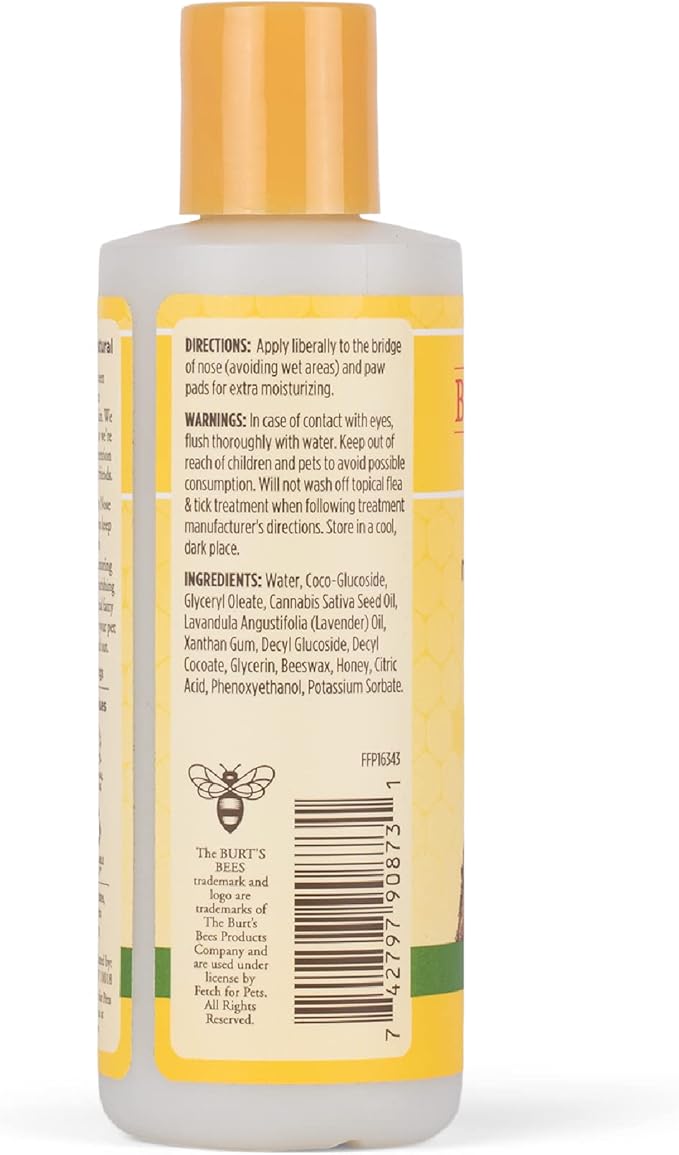 Burt's Bees for Pets Calming Dog Shampoo With Hemp Seed Oil and Lavender - 95% Natural Origin Formula, Gentle and Best for Dogs, 16 oz