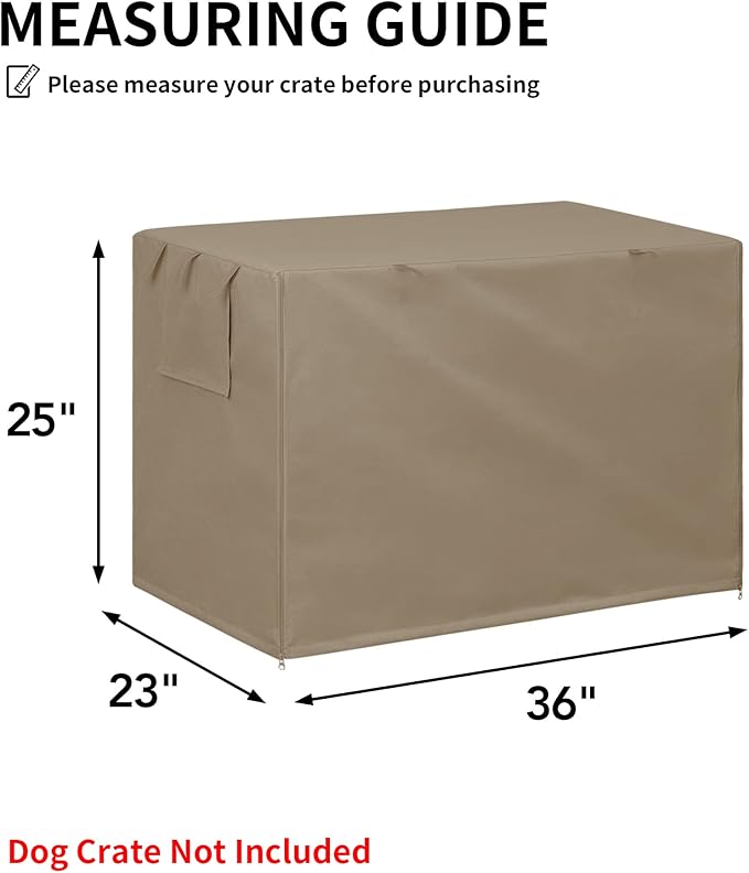 Easy-Going Dog Crate Cover 36 Inch Dog Kennel Cover for Dog, Cage Covers for Dog Crates Fit (36" L x 23" W x 25" H) Camel