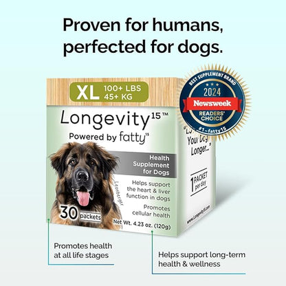 Yummy Combs Longevity15  C15:0  Fatty Acid Health Supplement for Dogs  Healthy Pet Supplies  for Large Dogs, 1 Pack
