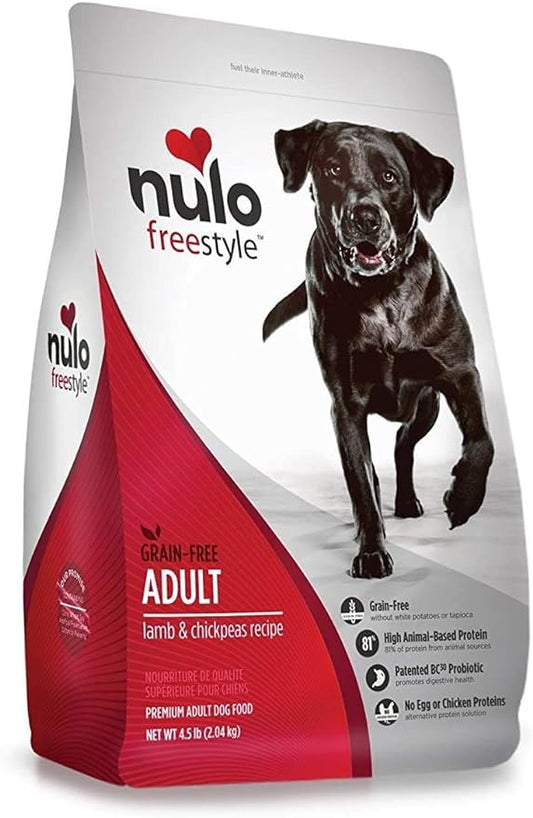 Nulo Adult Grain Free Dog Food: All Natural Dry Pet Food For Large And Small Breed Dogs (Lamb, 4.5Lb)