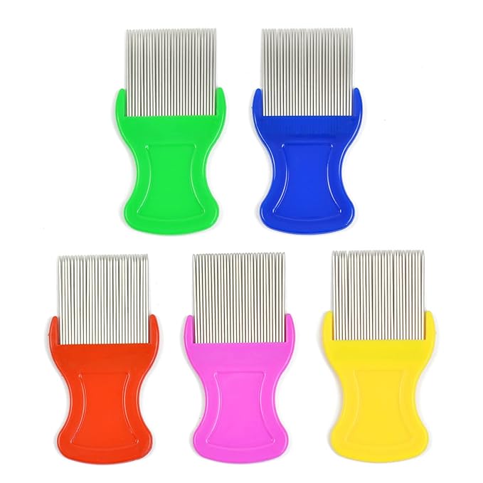4 Pcs Lice Combs Removal Dandruff Comb with Metal Teeth for Humans or Pets Hair