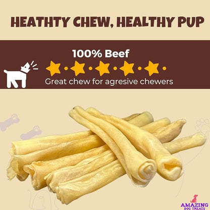 Amazing Dog Treats - Large Collagen Stick - (12 Inch - 50 Count) - Beef Cheek Rolls - 100% Pure Collagen Sticks