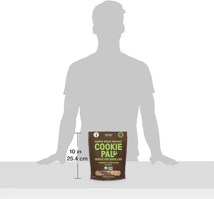 CookiePal Human Grade Dog Treats, Pumpkin and Chia Seed Recipe, Organic Non-GMO and Simple Ingredients, 10 Oz Bag
