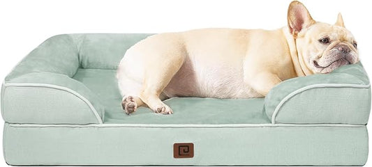 EHEYCIGA Orthopedic Dog Bed for Medium Dogs, Waterproof Memory Foam, Sage Green, 30"L x 20"W x 6.5"Th