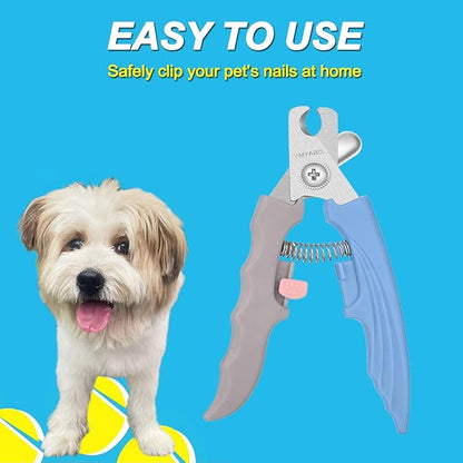 Pet Nail Clipper,Dog Nail Trimmers Safety Guard to Aviod Over Cutting,Puppy Cat Claw Trimmer,with Free Dog Comb Nail File, Sharp Grooming Clipper, Great for Thick Toenail, Blue