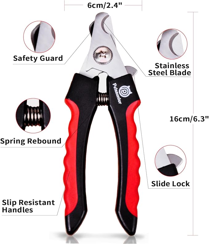 Dog Nail Grinder, Dog Nail Trimmers and Clippers Kit, 2-Speed and LED Light, Powerful Touch-Switch, Quiet and Low-Vibration Pet Nail Trimmers for Large Dogs, Medium, Small Dogs Cats Pets