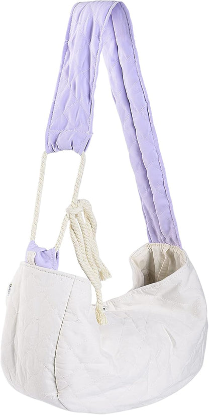 Cat Carrier Small Dog Sling Carriers Hands Free Soft Reversible Pet Travel Bag Cozy Pouch and Tote Bag for Pets, Cats, Small Dogs Puppy Backpack for Outdoor Travel(White)