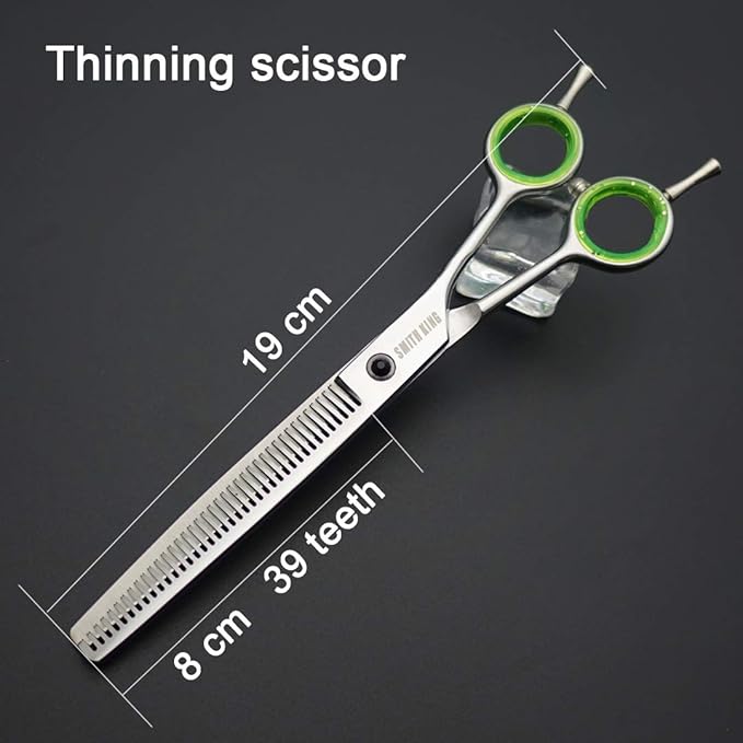 7.0 inches Professional Dog Grooming Scissors Set Straight & thinning & Curved & chunkers & comb 5pcs in 1 Set for left-handed & right handed