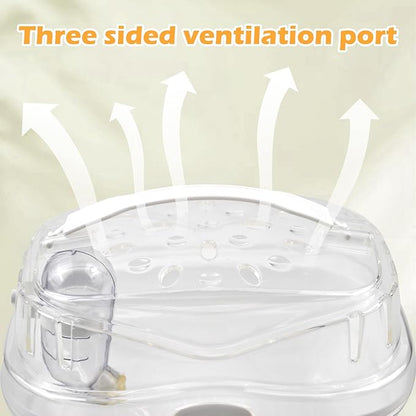 Hamster Carrier Cage with Water Bottle,Portable Hamsters Travel Cage Plastic Guinea Pig Carrying Cases Small Animal Carry Cage for Dwarf Hamsters Chinchillas Hedgehog Mouse(White)