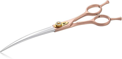7 Inches Professional Pet Grooming Scissors, 440C Japanese Steel Straight & Curved & Thinning & Chunker Shears/Scissors for Dog Cat and More Pets (7 inch-Curved Scissors)