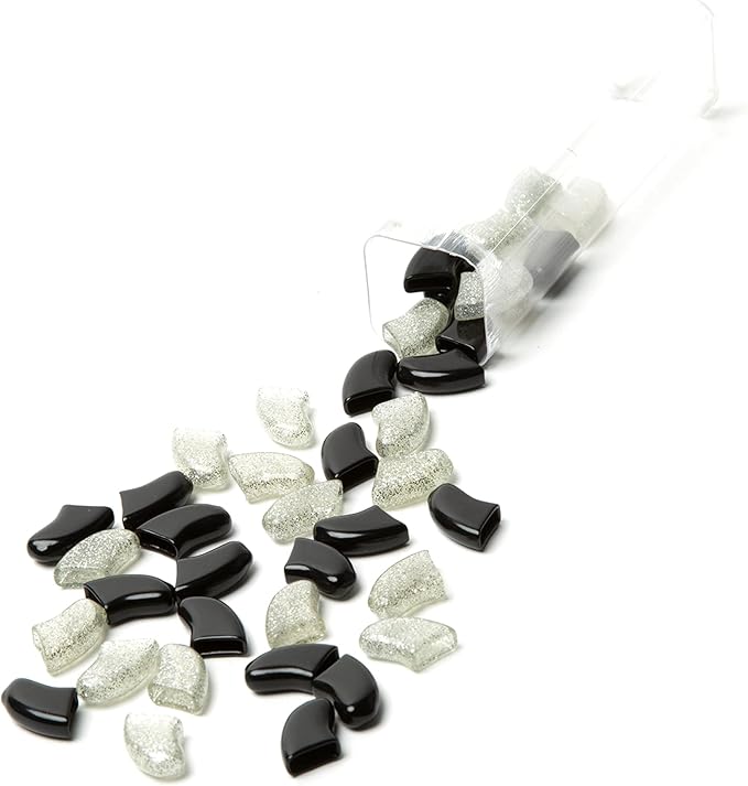 Soft Claws Nail Caps for Dogs with Non-Slip Design Made in USA - 40 Dog Nail Covers for Long-Lasting Protection of Floors and Furniture - Black & Silver Sparkle, XXL