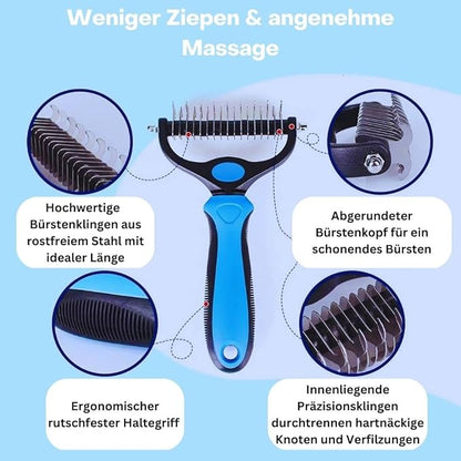 PetsFriend Dog Brush & Cat Brush Undercoat Brush for Medium & Long Hair, Hair Remover for Healthy Coat, Removal of Undercoat and Tents, Massage Effect & Grooming