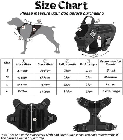 Dog Harness for Small Medium Large Sized Dogs, Durable Tactical Vest for Pets, Cooling Coat for Dogs, Outdoor-Resistant, pet Training Chest, and leashes. (Small)