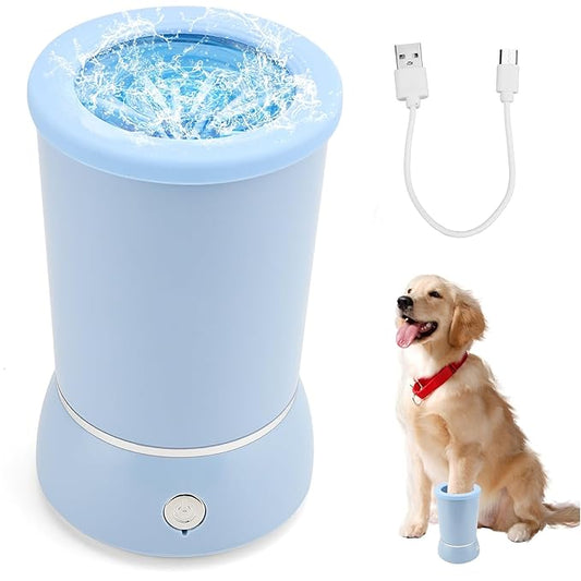 Dog Washer, Rechargeable Automatic Dog Cleaner, Portable Pet Cleaner Pet Grooming Supplies for Big Dogs Cats (Blue)