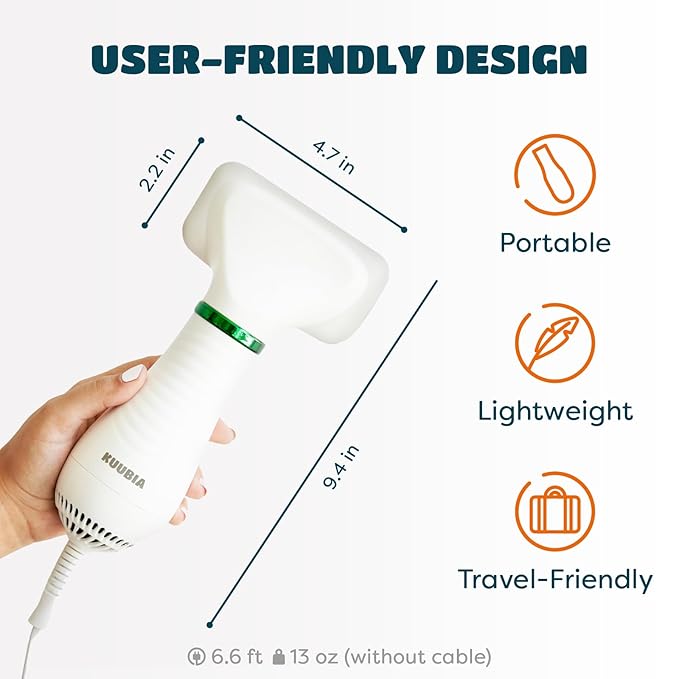 2-in-1 Dog Hair Dryer with Slicker Brush for Small-Sized Dogs and Cats | Pet Hair Dryer | Dog Blow Dryer | 300 Watts, 75-85 dB, Adjustable Temperature, Overheat Protection