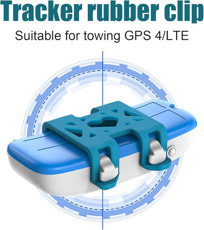 4pcs Collar Attachment Clips, GPS Dog Silicone Clips Accessories for Cat Pet Activity Replacement (Blue)