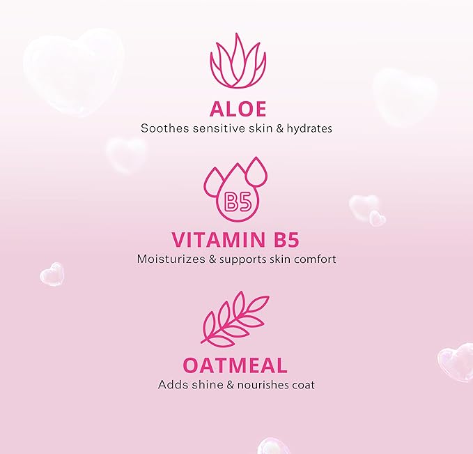 Paris Hilton Dog Shampoo - Fragrance-Free, Sulfate-Free, Vegan & Hypoallergenic for All Dog Breeds, with Oatmeal & Aloe for Healthy Coats & Salon-Quality Grooming, 16oz (480ml)