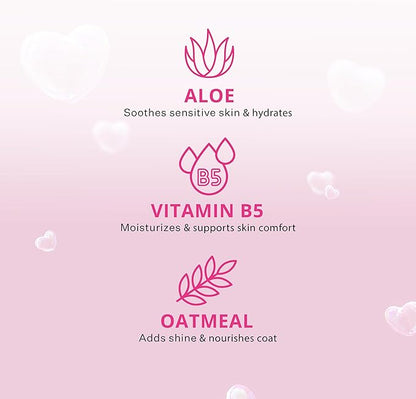 Paris Hilton Dog Shampoo - Fragrance-Free, Sulfate-Free, Vegan & Hypoallergenic for All Dog Breeds, with Oatmeal & Aloe for Healthy Coats & Salon-Quality Grooming, 16oz (480ml)