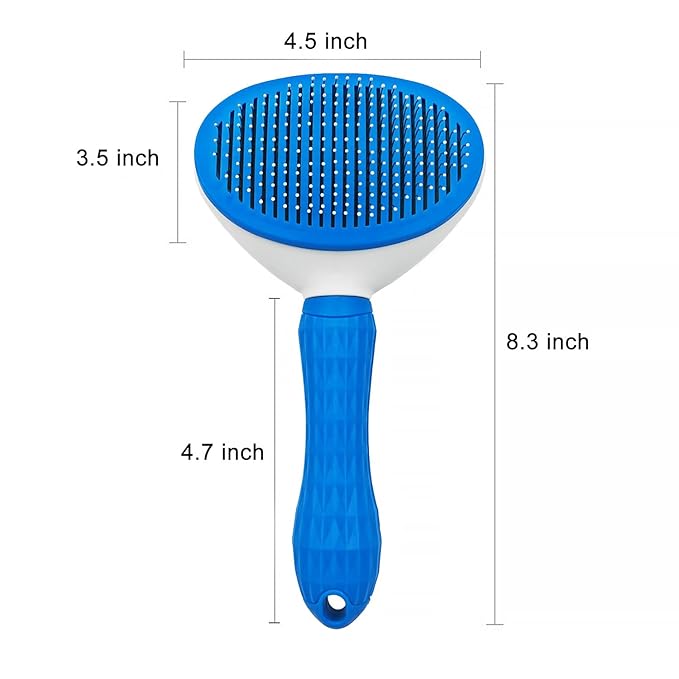 Dog Cat Brush Self Cleaning Slicker with Massage Rounded Particles Removes Loose Hair Tangles,Skin Friendly Washable