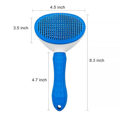 Dog Cat Brush Self Cleaning Slicker with Massage Rounded Particles Removes Loose Hair Tangles,Skin Friendly Washable