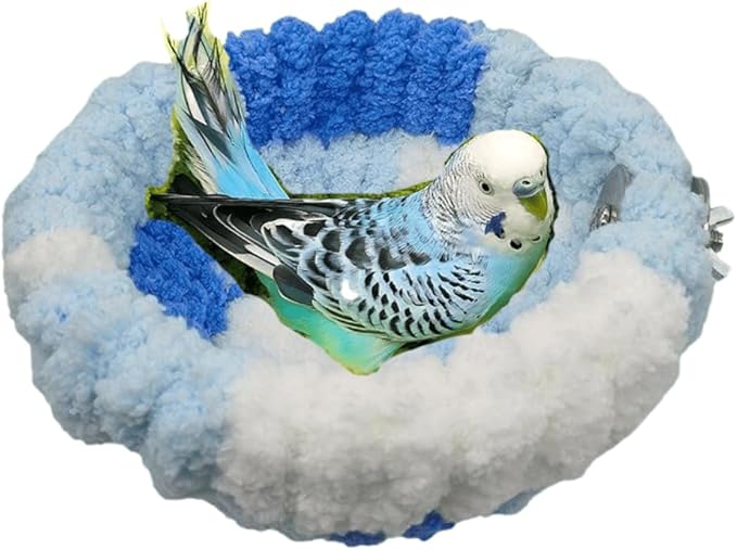 Bird Nest for All Seasons, Bird Cage Nest for Parrot, Parakeets, Lovebirds, Cockatiels, Budgies, Conures, Quaker, Small and Medium Birds (Large,Blue)
