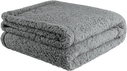 furrybaby Dog Blanket Soft Dog Blankets for Large Dogs Puppy Essentials Washable Sherpa Fleece Cat Blanket 32x40 Inches for Bed Furniture Couch Sofa (Medium, Grey)