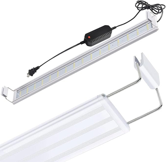 LED Aquarium Light, Full Spectrum Fish Tank Lighting, Ultra-Thin 1cm Design, 6-Row Blue & White LEDs, No Flicker, High Efficiency Cooling for 7.09-10.09in Fish Tanks (7.09inch)