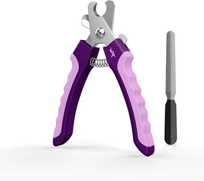 WePet Dog Nail Clippers U10.1, Dog Nail Trimmer Large Breed with Quick Sensor, Razor Sharp Blade Professional Pet Nail Clipper with Safety Guard and Nail File, Purple