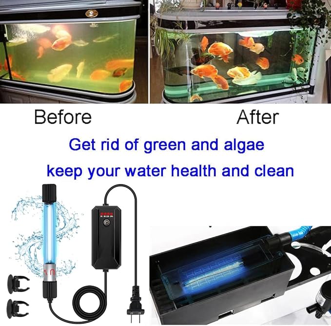 13W Timer Aquarium Clean Light Algae Clear Green Bloom Clean Fish Tank Water Clean Lamp for Sump Pond Filter Tank