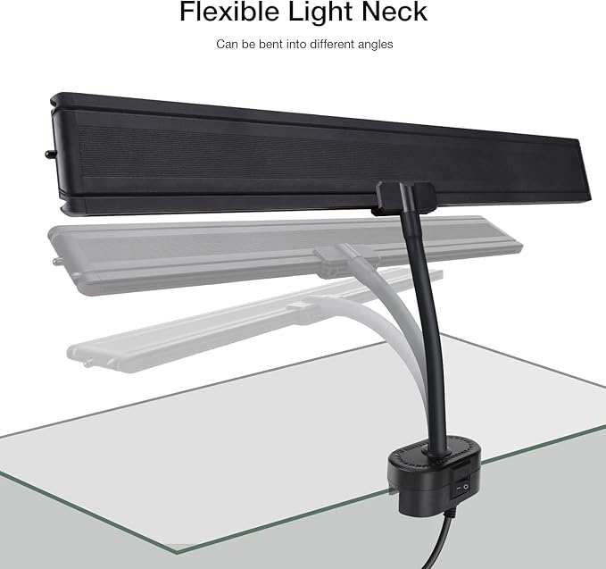 IREENUO Aquarium LED Light, Full Spectrum Fish Tank Clip on Light with Remote, Color Changing Lighting for Reef Coral Aquatic Plants and Fish Keeping (16W（20.4 inch）)