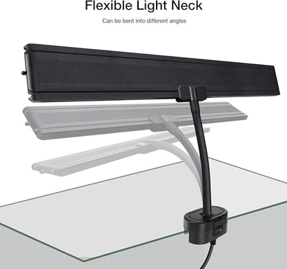 IREENUO Aquarium LED Light, Full Spectrum Fish Tank Clip on Light with Remote, Color Changing Lighting for Reef Coral Aquatic Plants and Fish Keeping (16W（20.4 inch）)