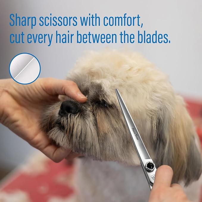 Dog Grooming Scissors: 7.5 inch Professional Pet Shears Made Of Japanese 9CR Advanced Stainless Steel for Dogs Cats and Other Pets