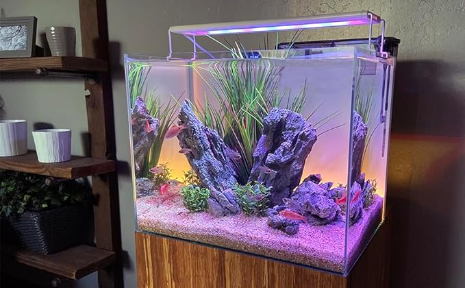 SereneSun 18" RGB+W Freshwater Aquarium Terrarium Reptile LED Light with 24 Hour Color Timer and Remote Control| RGB + 6,500K White | For Fish Tank, Reptile, Terrarium & Plants | Fits 18" to 24"