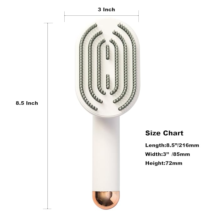 Cat Brush Dog Brush with Release Button for Shedding, Pet Hair Cleaner Brush, Cat Grooming Brush for Long or Short Haired Dog, Pet Massage Self Cleaning Cat Brush(White)