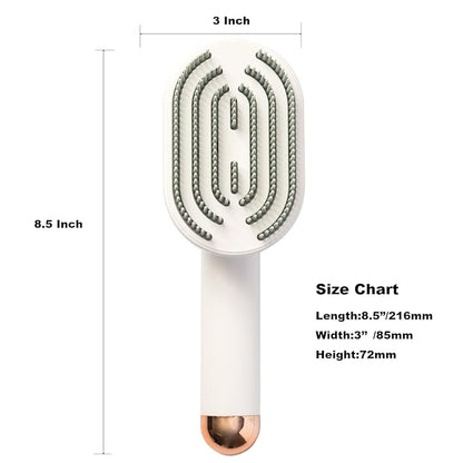 Cat Brush Dog Brush with Release Button for Shedding, Pet Hair Cleaner Brush, Cat Grooming Brush for Long or Short Haired Dog, Pet Massage Self Cleaning Cat Brush(White)