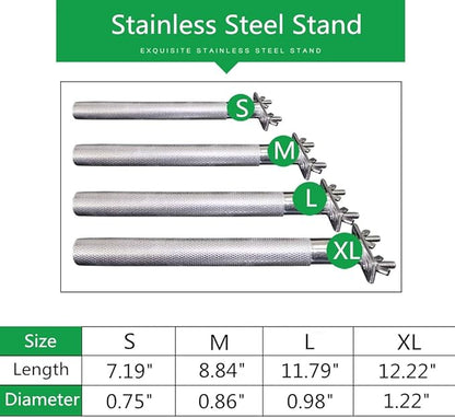 Bird Perch Stainless Steel Stand Parrot Rod Grinding Claws Trimming Beak Nails Grinding Stick Exercise Platform for Parakeet Cockatiel Conure African Grey Macaw Finch Bird Cage Accessories (L)