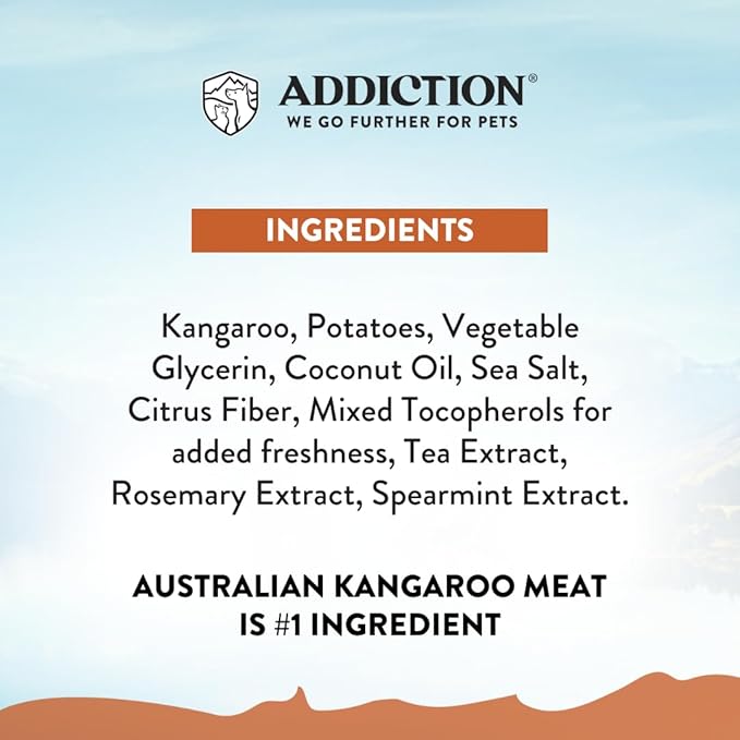 Addiction Meaty Bites All Life Stages Grain-Free Premium Kangaroo Dog Treats - 4 Ounces