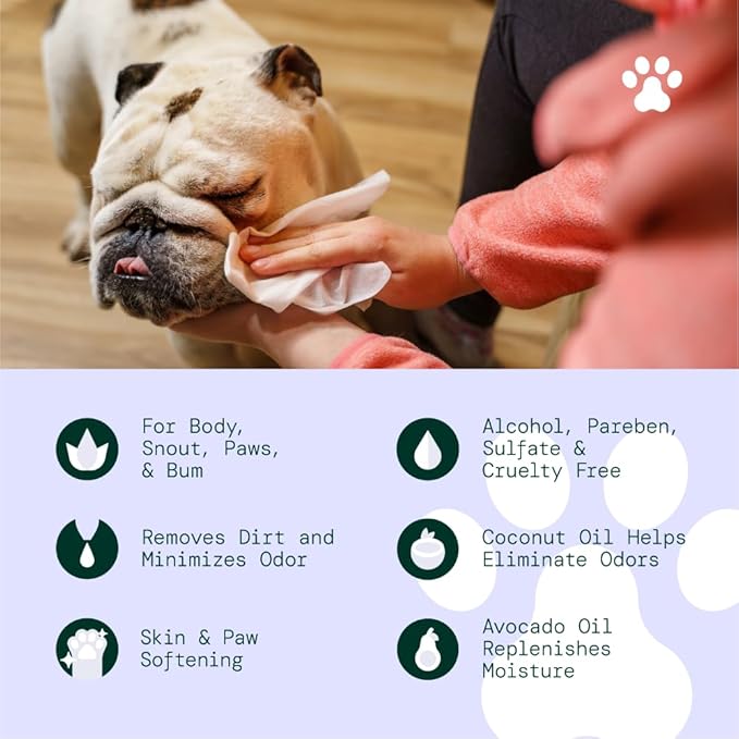 ALŌH Hypoallergenic | All-Natural | Multi-Purpose Pet Wipes, Unscented 50ct Wipes | 3 Pack of 50ct Wipes (150 Wipes)