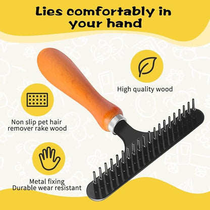 1 Pack Carpet Rake Portable, Pet Hair Remover, Portable Dog Cat Hair Remover Lint for Hairball, Single Row Pins Shedding and Undercoat Rake Comb for Dogs and Cats Safe Grooming & Deshedding Brush