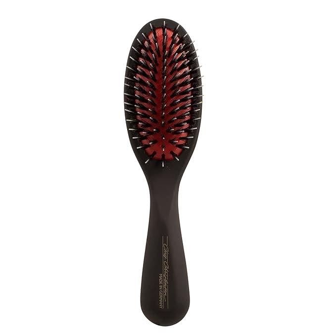 Chris Christensen Andreas Dog Brush, Mason-Pearson Style Boar and Nylon Bristle Brush, Groom Like a Professional, Lightweight Beechwood Handle, Stimulate Natural Oil Production, Small