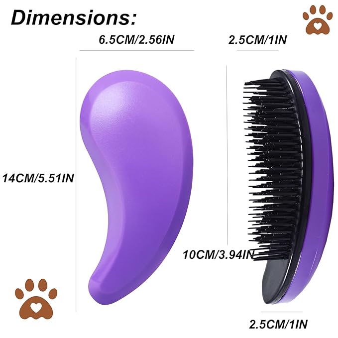 Puppy Brush, Soft Dog Brush for Grooming, Puppy Hair Remover Brush Comb, Grooming Tool for Poodles,Teddy, Yorkies, Maltese, Shih Tzu, Chihuahua, Light Purple