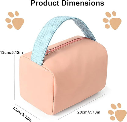 Pink Small Dog Travel Bag - Perfect for Storing Dog Bowls, Food, Toys, and Clothes - Lightweight and Portable with Handle for Easy Carrying