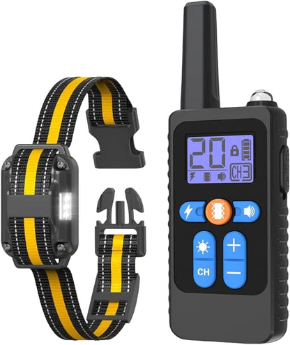 Dog Shock Collar ï¼3300Ft Dog Training Collar with Remote, IPX7 Waterproof Rechargeable Collar,Light, Beep, Vibration, Safe Shock for 8-120lbs Small Medium Large Dogs