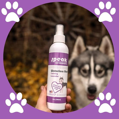 Natural Waterless Bath Spray, for Dogs, Calming Lavender, 8oz