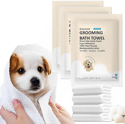 Toner Depot XL Pet Grooming Bath Wipes, Huge Rinse-Free Towels for Cleaning and Deodorizing Plant-Based Hypoallergenic Wipes for Dogs and Cats, 3 Pack (XL 18x30)