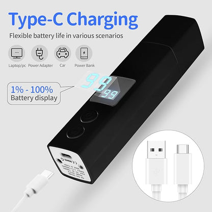 Professional 4-Speed Dog Nail Grinder, Electric Rechargeable Dog Nail Grinder with UV & Interactive Lights, Rechargeable Quiet Pet Nail Grinder, Nail Clippers for All Type Dogs Cat (Black)