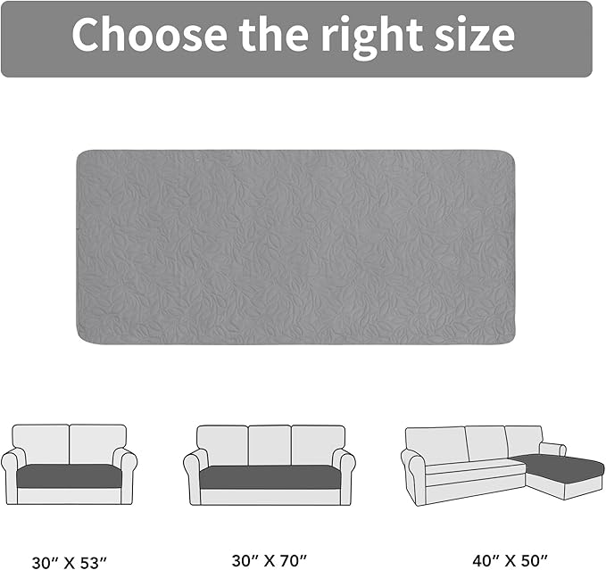 Easy-Going Waterproof Dog Bed Cover Reversible Leak Proof Pet Blanket Replacement Mat for Furniture Washable Couch Cover Sofa Cover for Dogs Cat(40x50 Inch, Light Gray/Ivory)