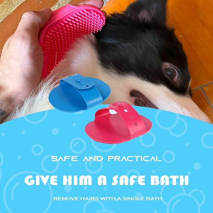 Dog Brush - Premium Dog Bath Brush, Ideal Dog Brush for Short Haired Dogs, Gentle Pet Grooming Tool, Effective for Removing Loose Fur and Dirt in Bath Time, Easy to Clean